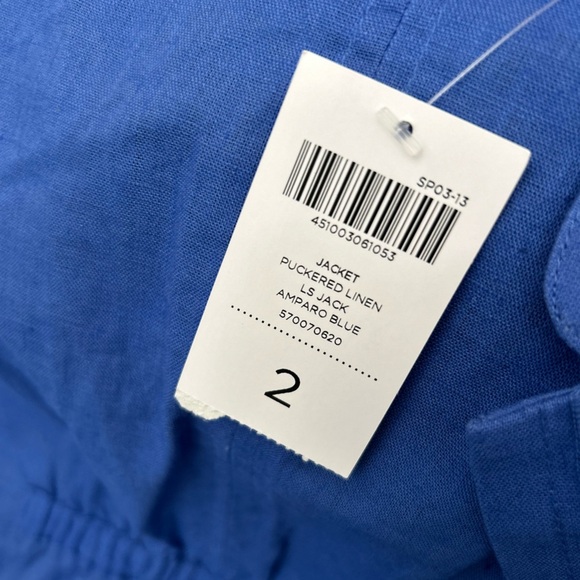 NWT Chicos Puckered Linen Blue Women's Jacket - Picture 8 of 8